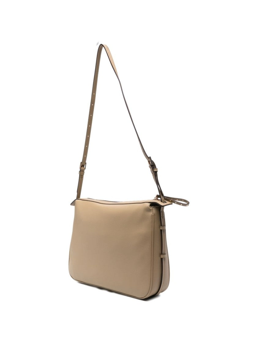 Liu Jo Brown Zip Gold-Tone Shoulder Bag