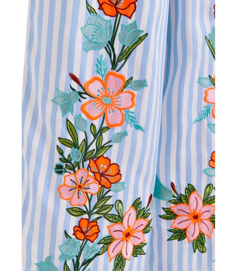 Essentiel Antwerp Hevon2 White And Light Blue Pants