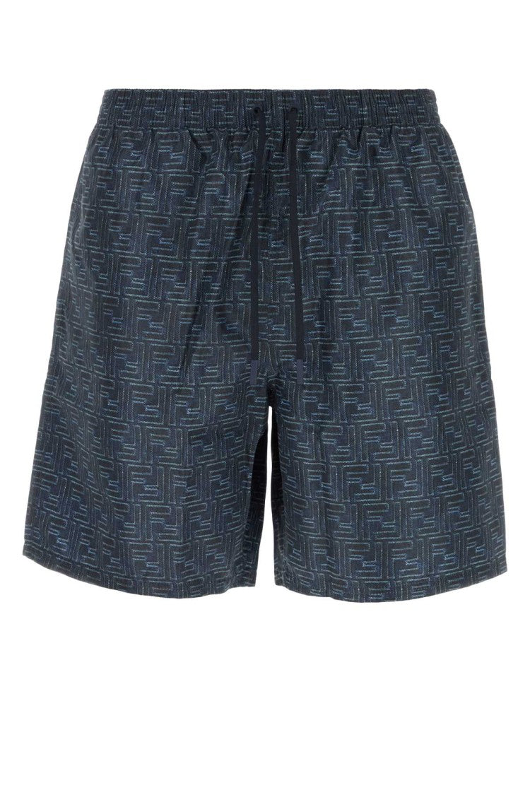 Fendi Printed Stretch Nylon Swimming Shorts