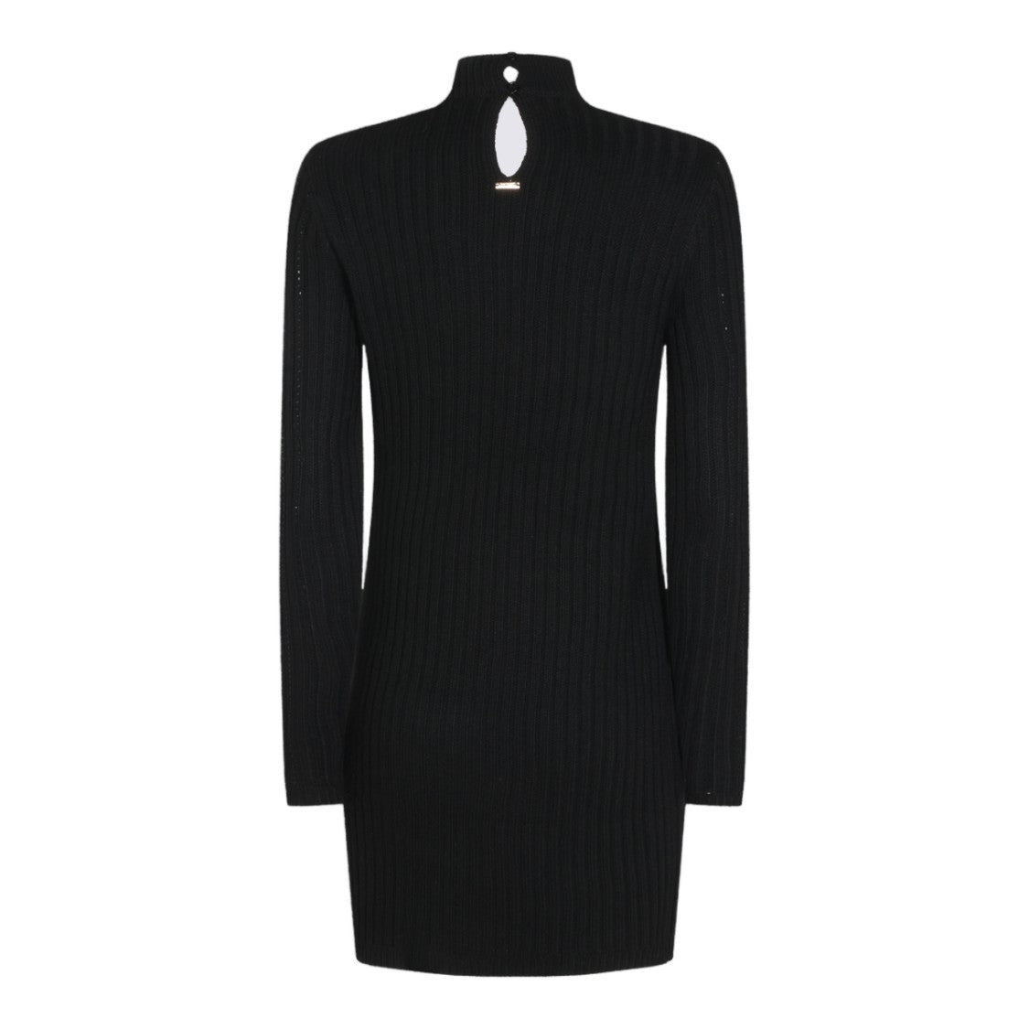 Twin-Set Ribbed-Knit Keyhole Fitted Mini Dress