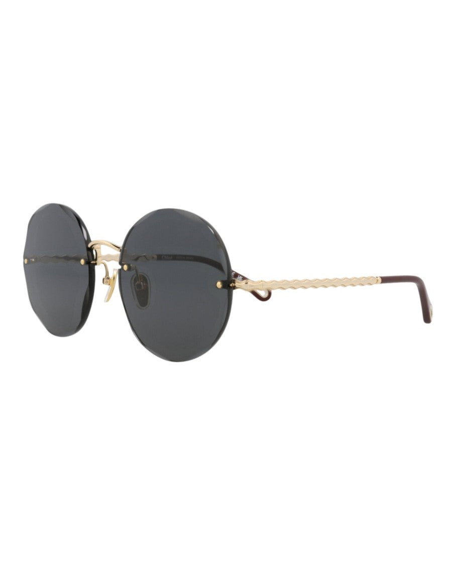 Chloé Round-Frame Metal Sunglasses