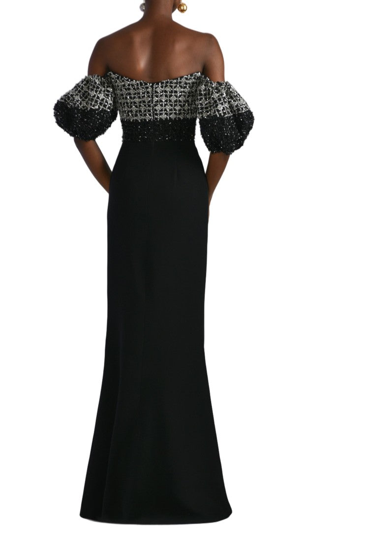 Saiid Kobeisy Off-Shoulder Crepe Dress With Beading