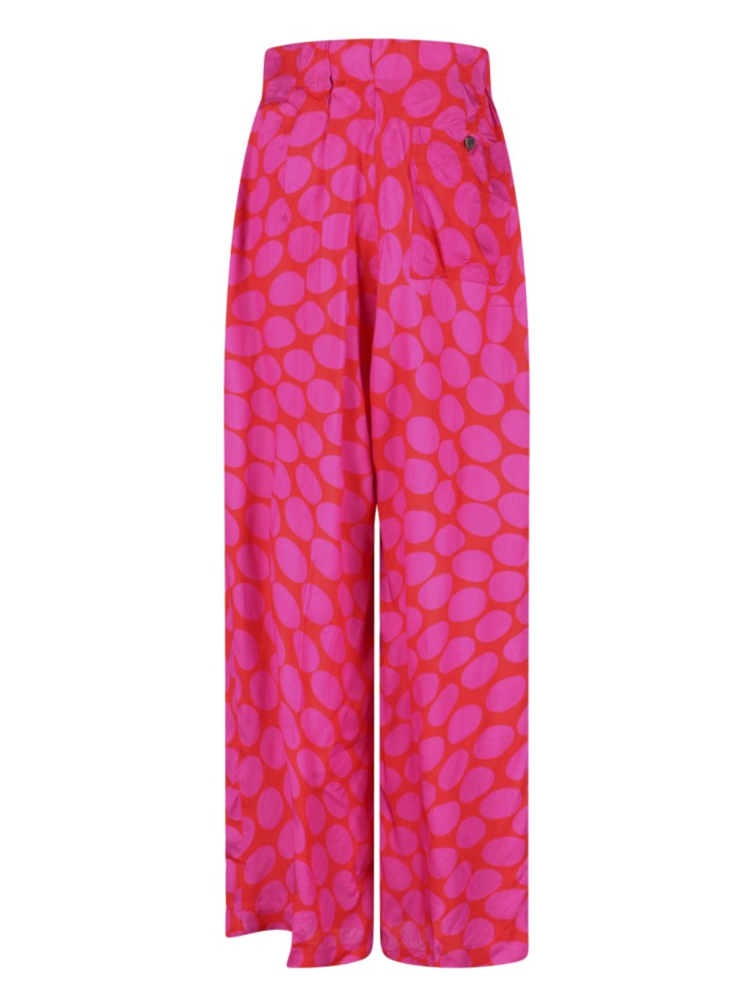 Dries Van Noten High-Waisted Wide-Leg Pants With Geometric Pattern