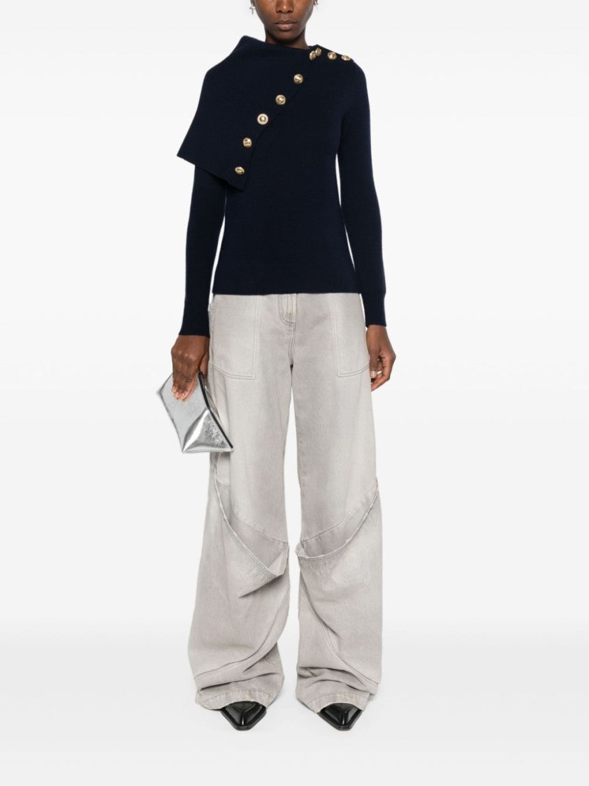 Rabanne Navy Merino Wool Sweater