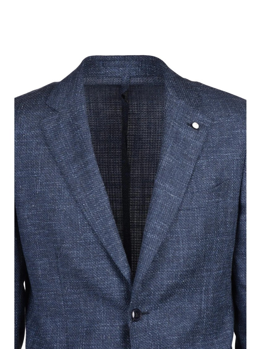 Luigi Bianchi Wool Cotton Linen Jacket - Blue