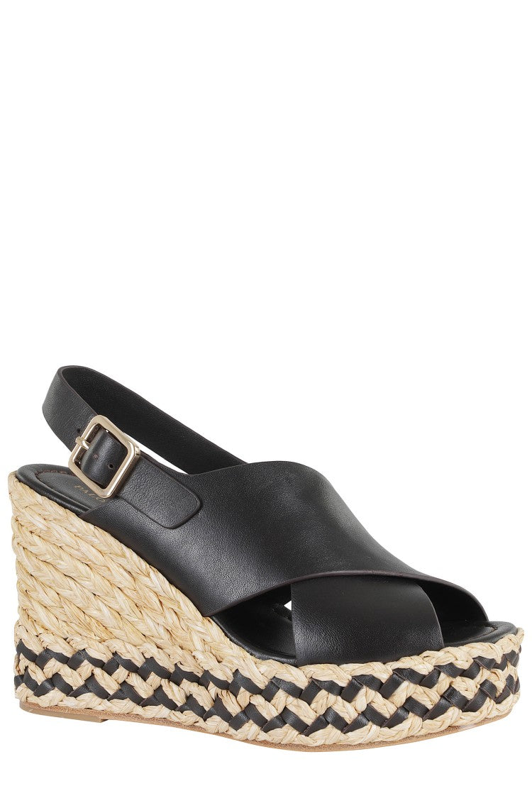 Paloma Barceló Black Oda Buckled Leather Sandals