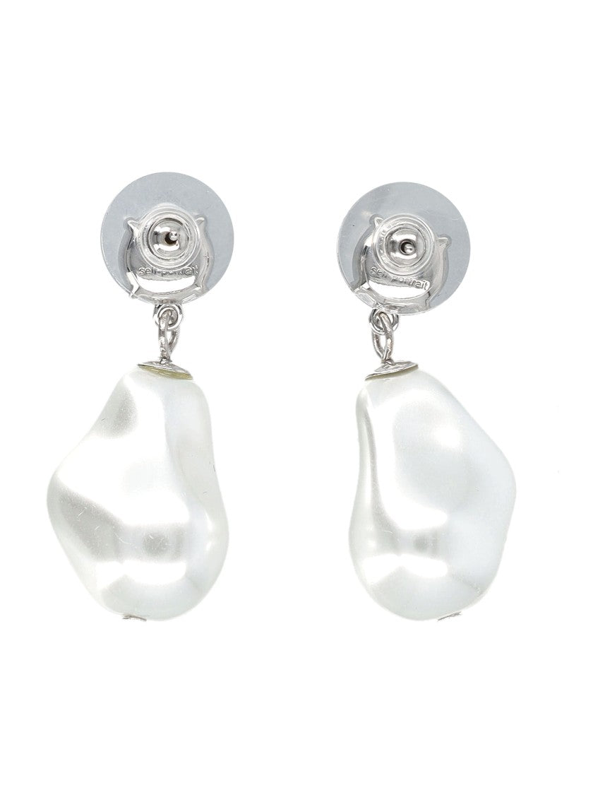 Self-Portrait Mottled Pearl Earrings