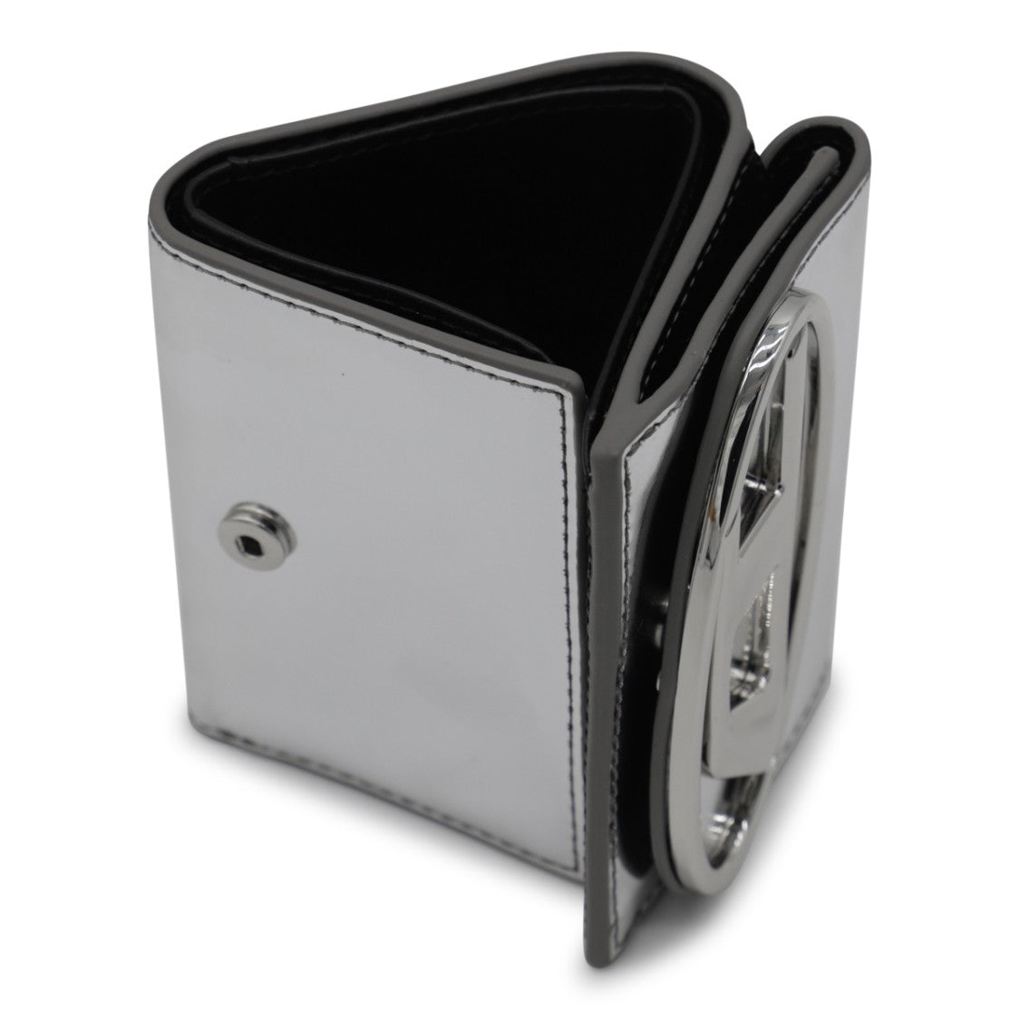 Diesel Silver Leather Tri-Fold Wallet