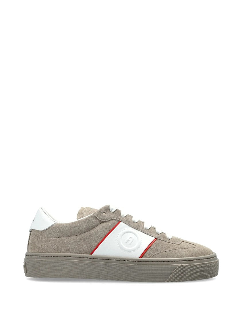 Furla Enjoy Lace Uo Beige Suede Leather Sneakers