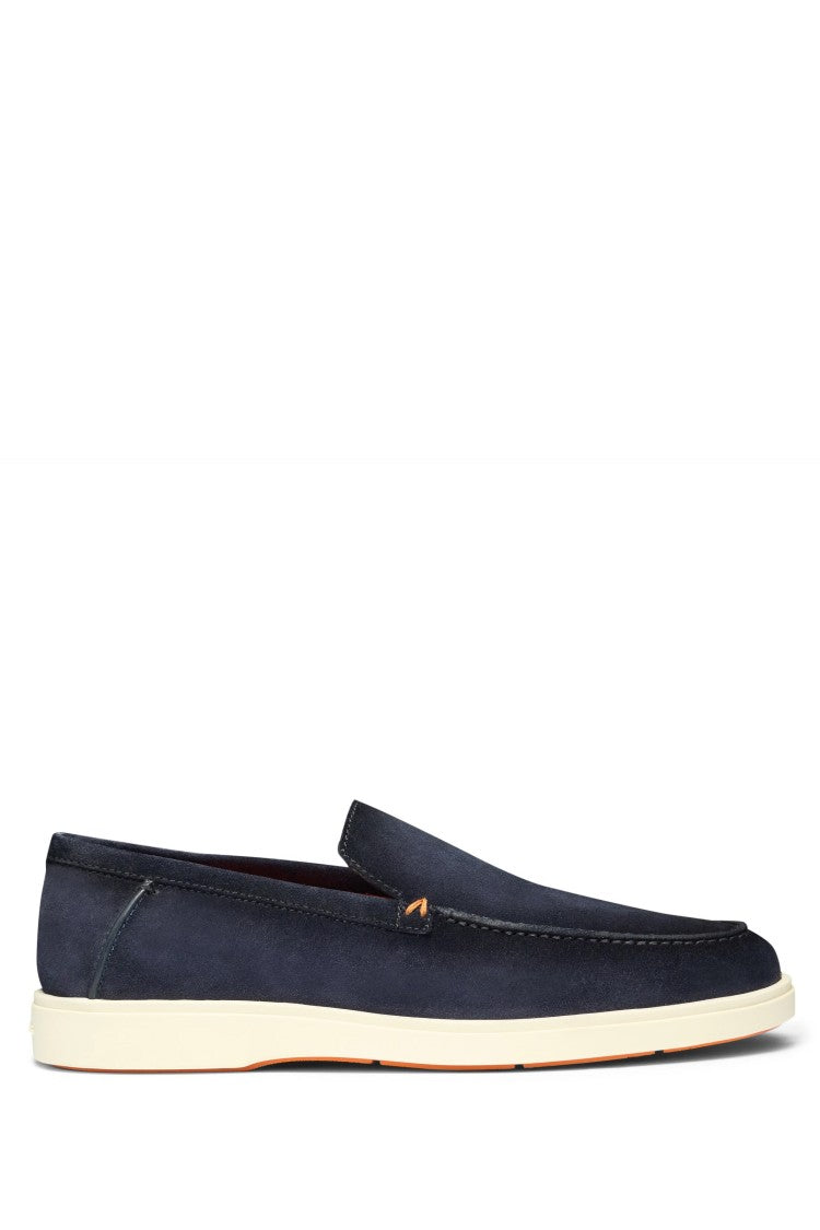 Santoni Suede Slip-On With Rubber Sole