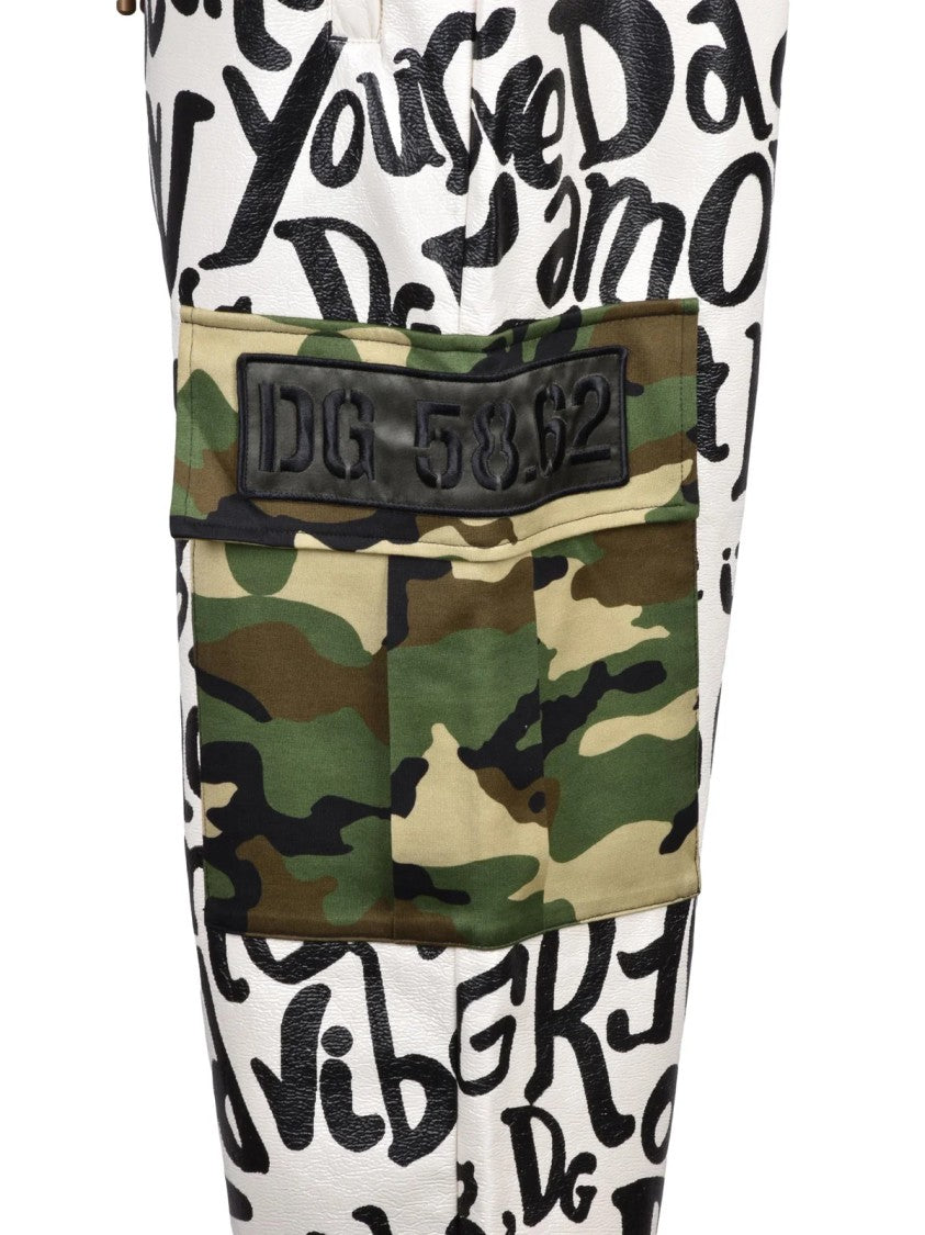 Dolce & Gabbana Patchwork Design Trousers With Camouflage Cargo Pockets