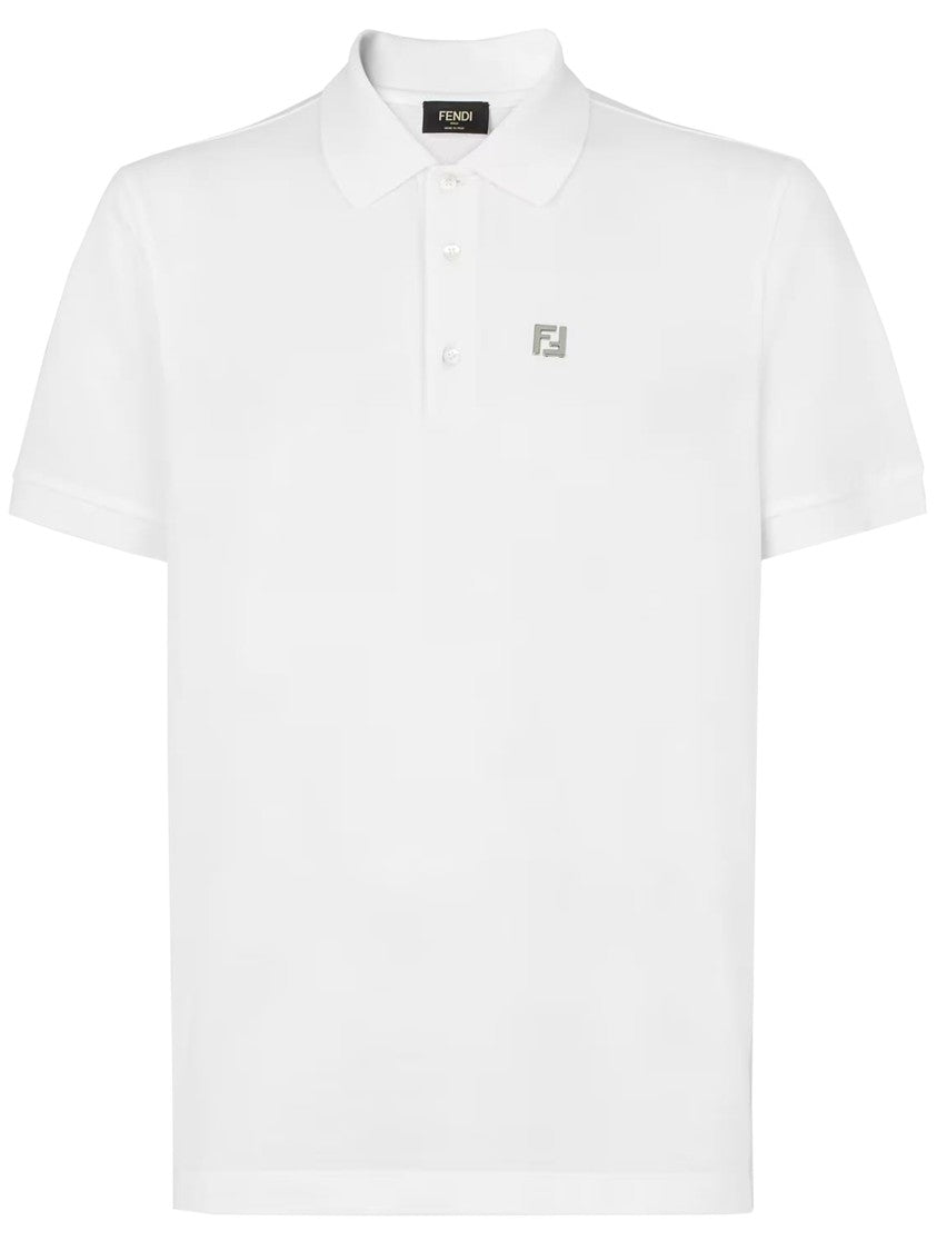 Fendi Slim-Fit Black Classic Collar Logo Polo