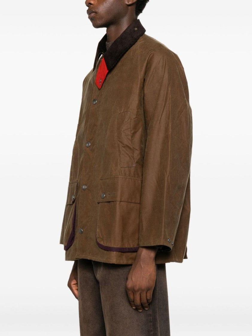Barbour Beige Cotton Jacket With High Collar