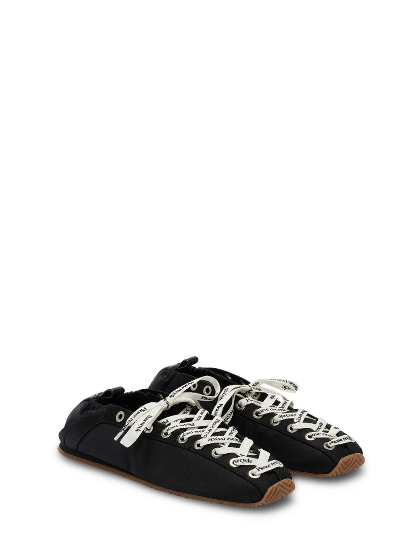 Ganni Lace-Up Sporty Nylon Ballerina Flats