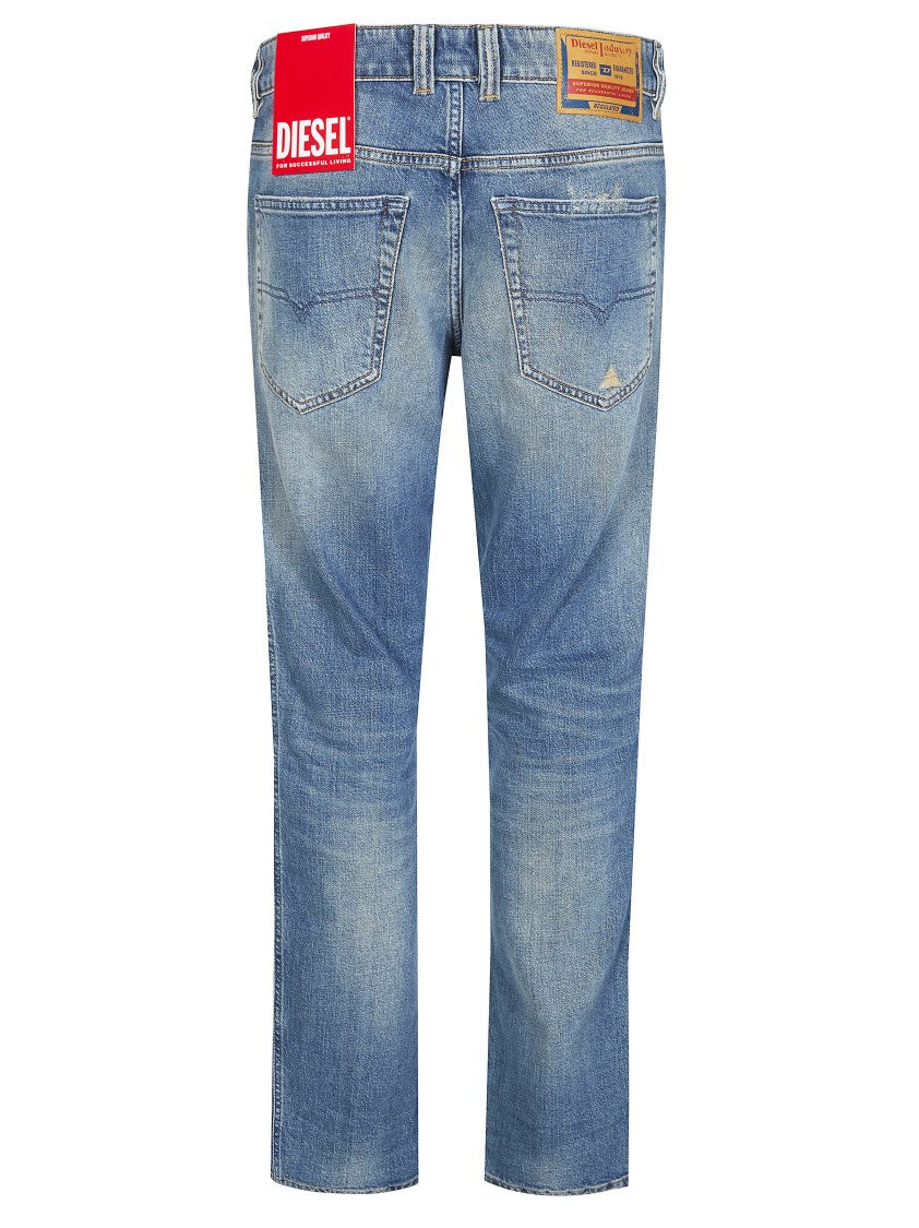 Diesel Medium Blue Whiskered Slim Jeans