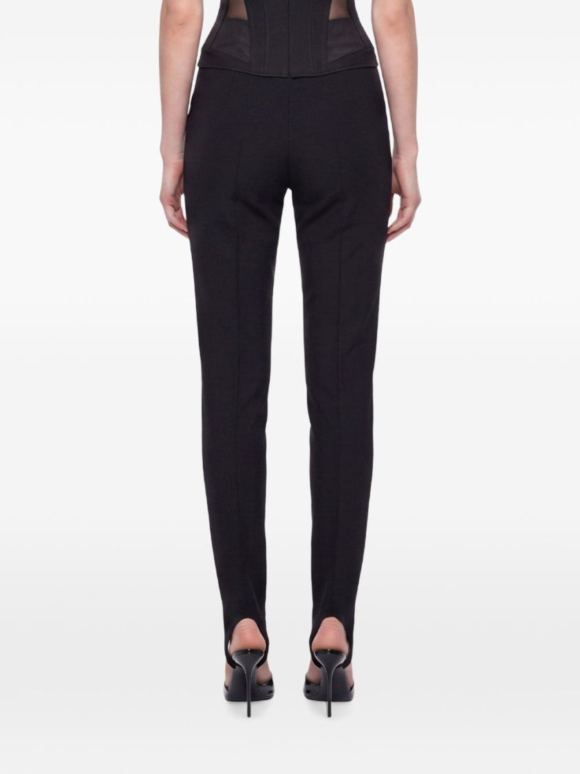 Mugler Black Stirrup Hem Slim-Fit Trousers