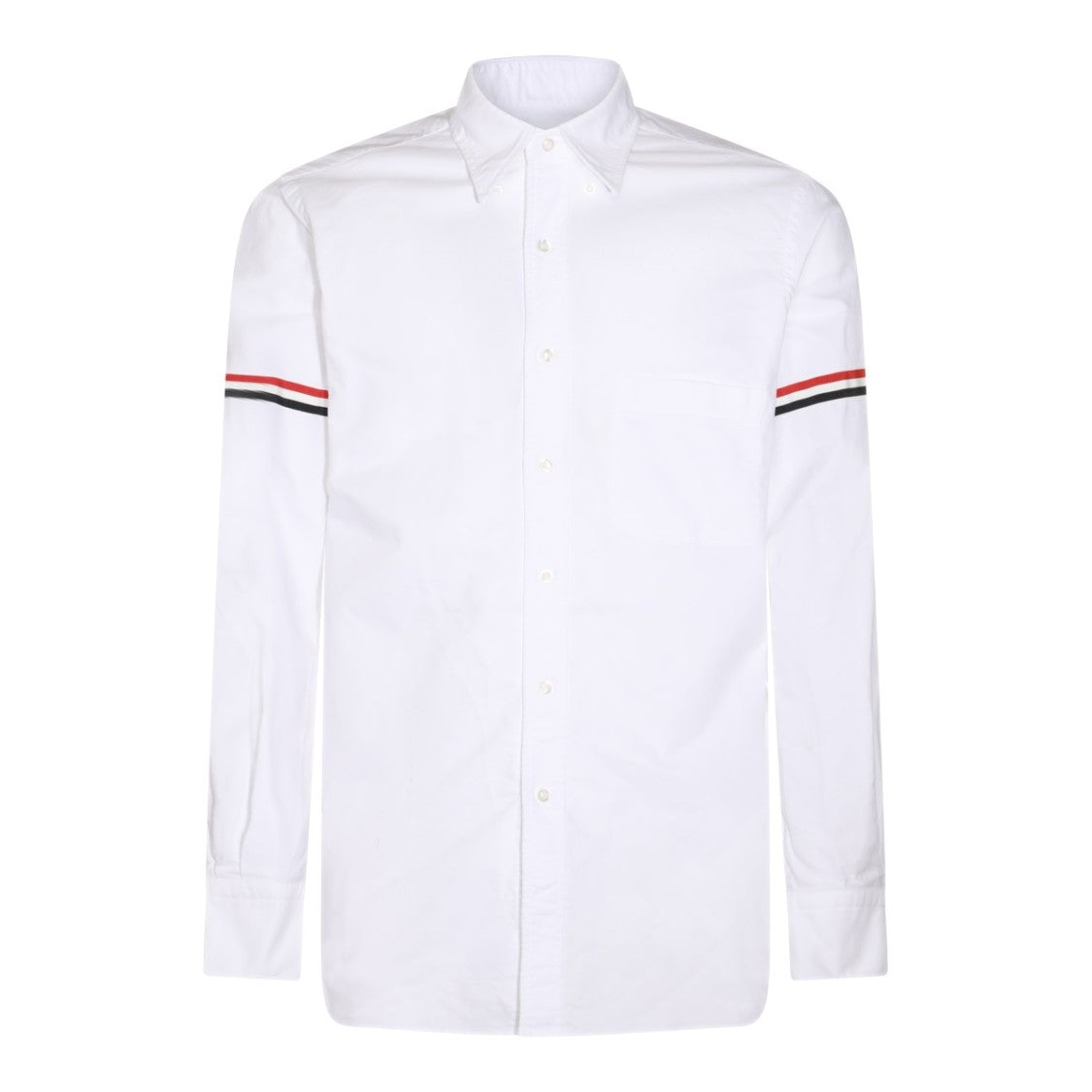 Thom Browne White Cotton Red Stripes Shirt