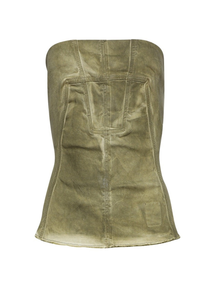 Drkshdw By Rick Owens Porterville Stretch Denim Bustier Top