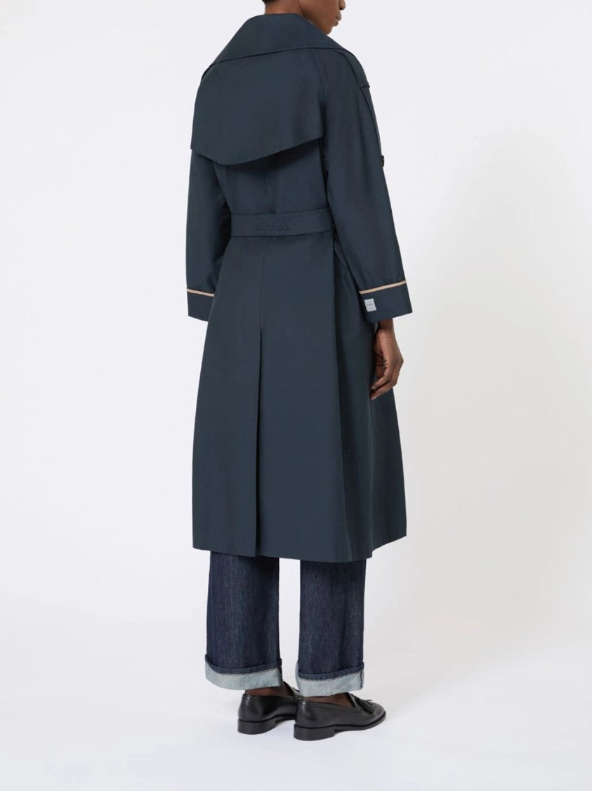 Max Mara Blue Utren Mid-Length Trench Coat