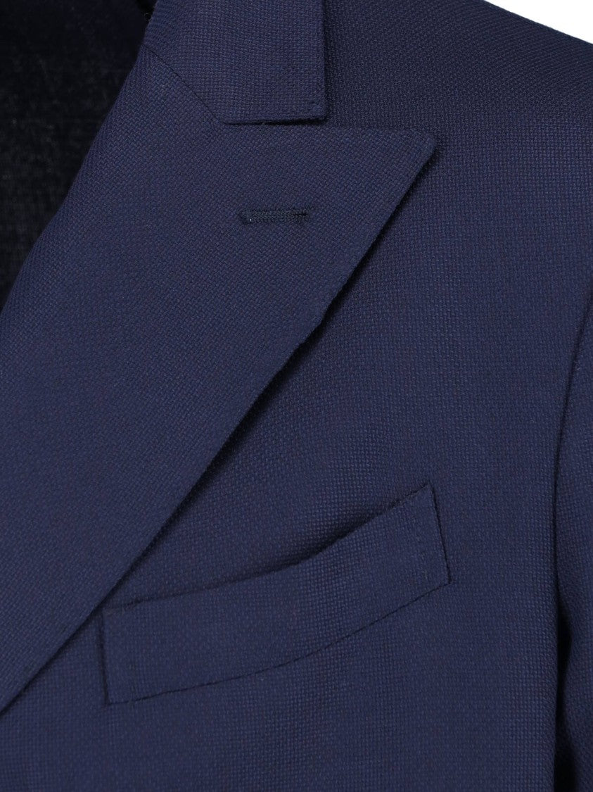 Boglioli Navy Virgin Wool Double-Breasted Blazer
