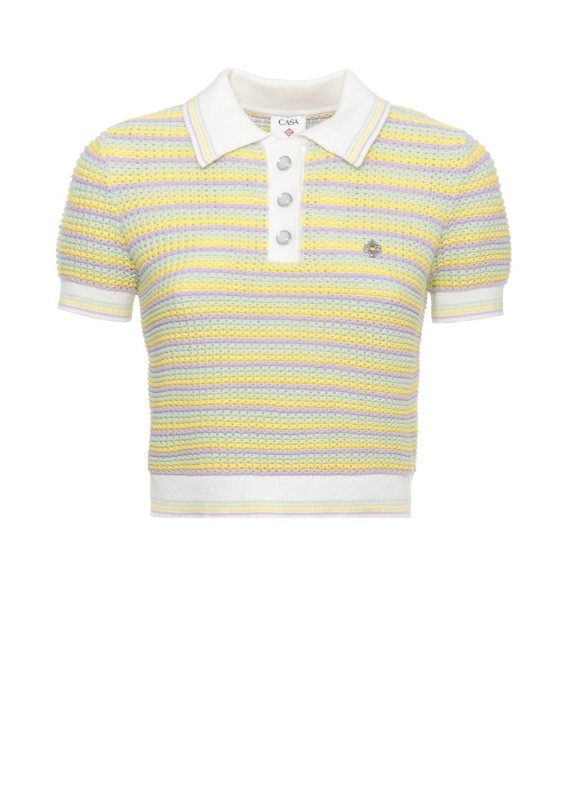 Casablanca Multicolor Burgeois Stripe Cotton Polo Shirt