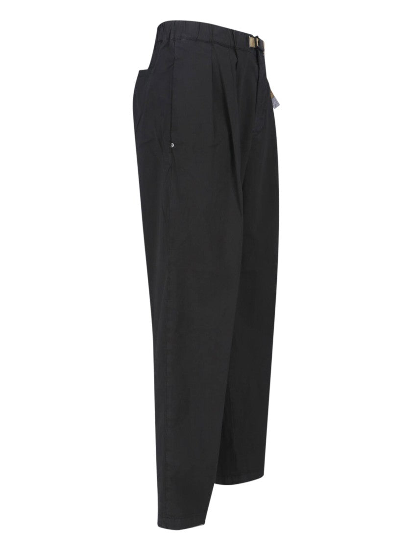 White Sand Mid-Rise Straight-Leg Pants With Adjustable Belt