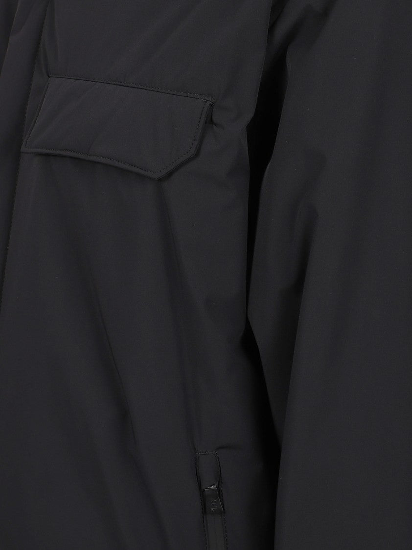 Herno Minimalist Jacket With Concealed Closure And Adjustable Cuffs