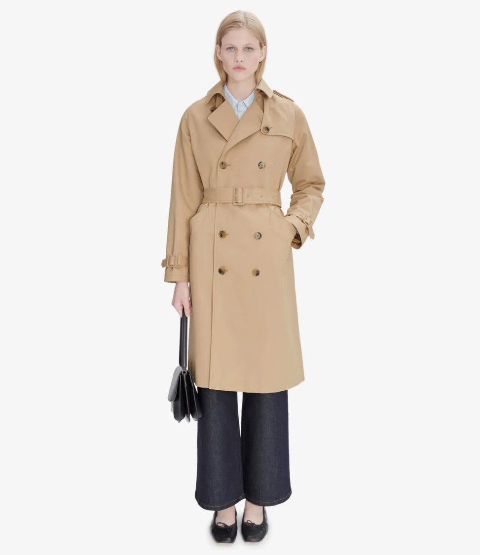 A.P.C. Beige Waterproof Cotton Gabardine Trench Coat