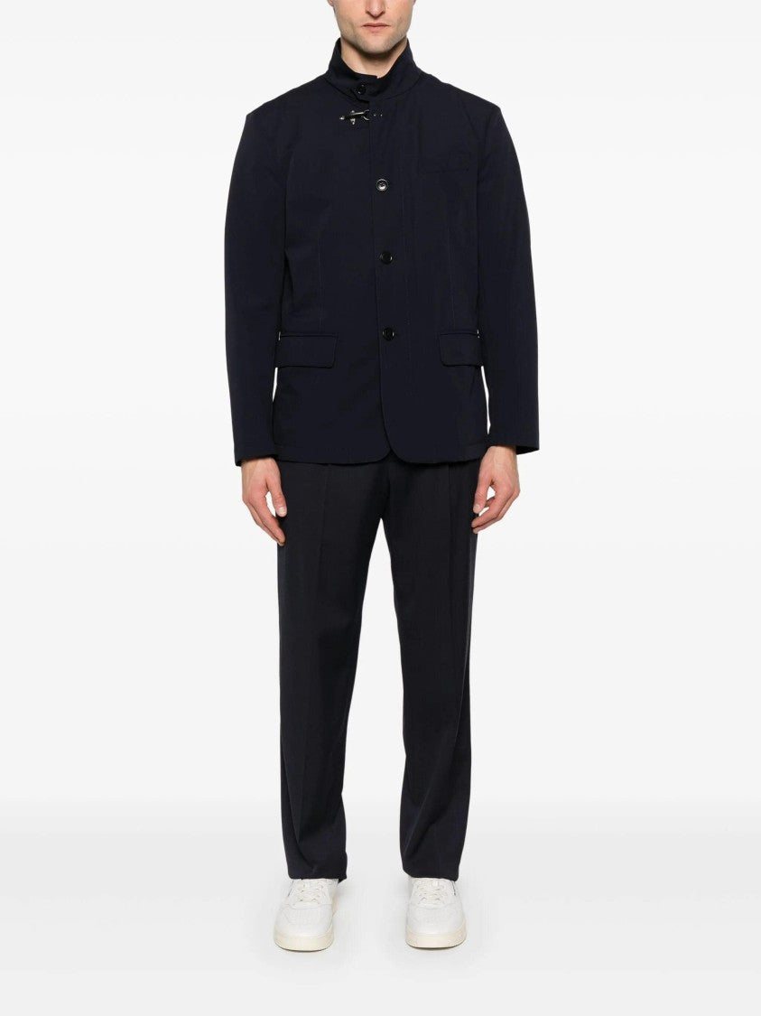 Fay Duty Jacket High Stand Collar Clasp