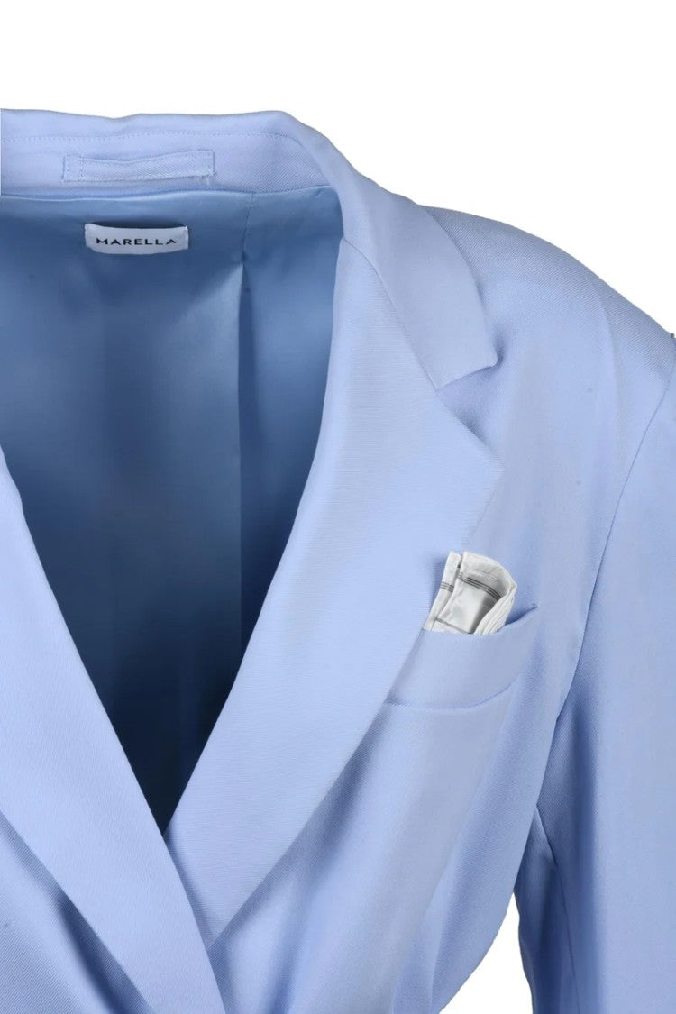 Marella Double-Breasted Jacket - Light Blue