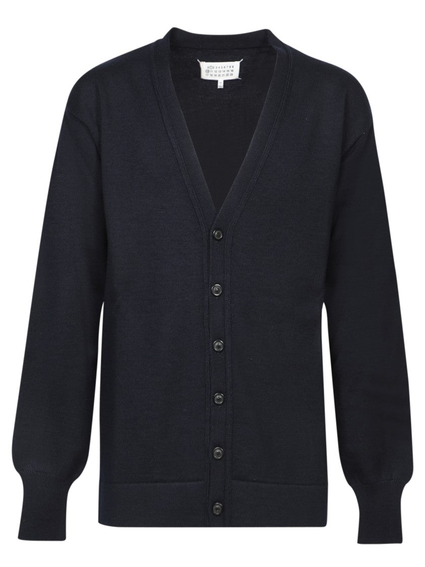 Maison Margiela V-Neck Cardigan With Button Front Closure And Long Sleeves