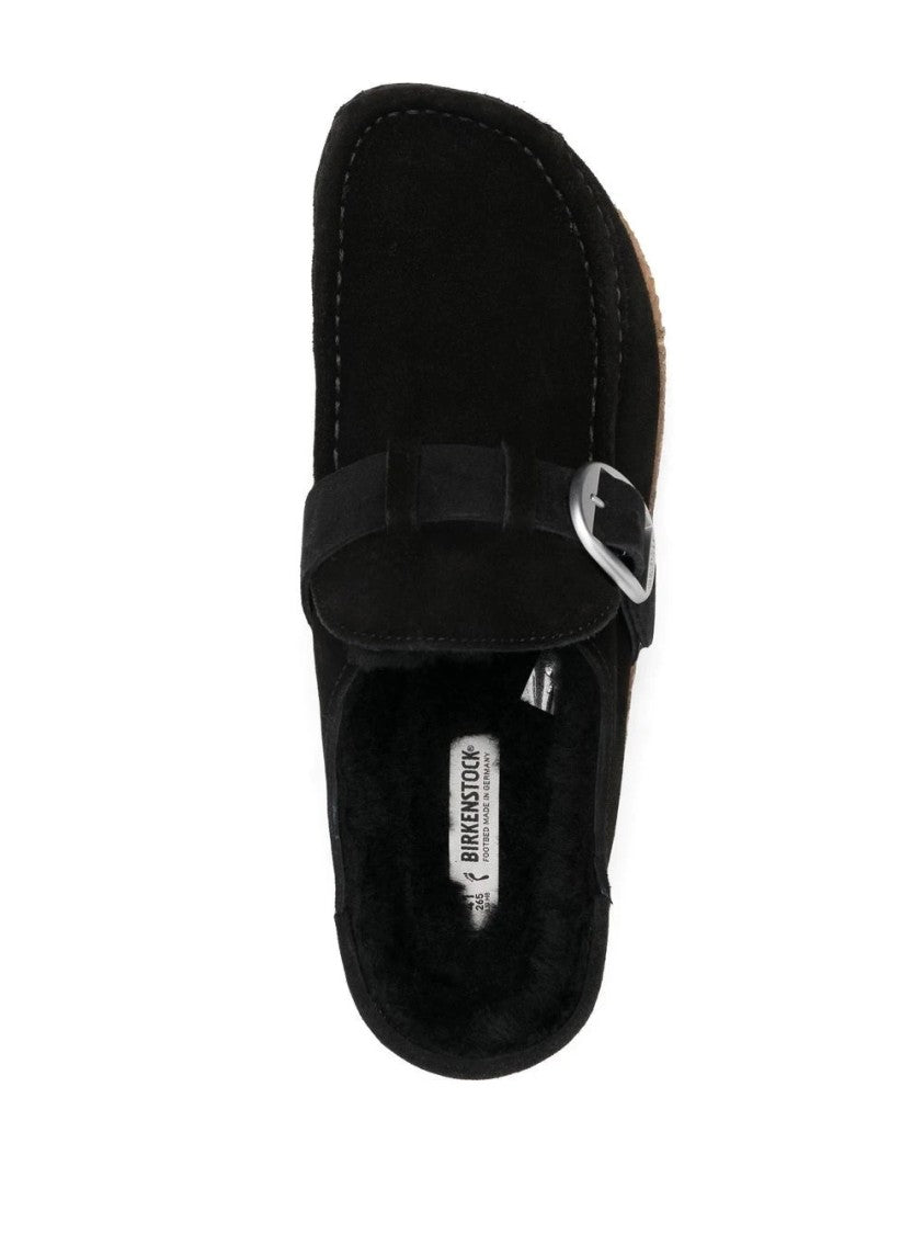 Birkenstock Black Buckley Shearling Suede Slip-On Shoes