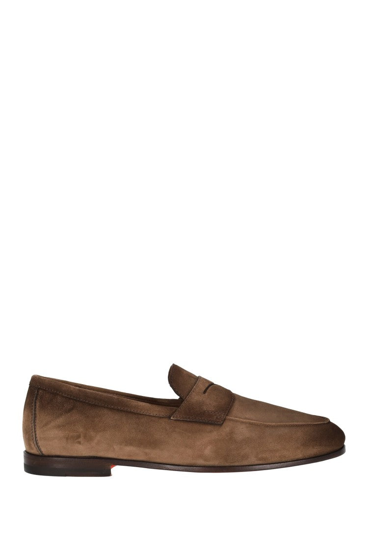 Santoni Suede Moccasins Goodyear Construction