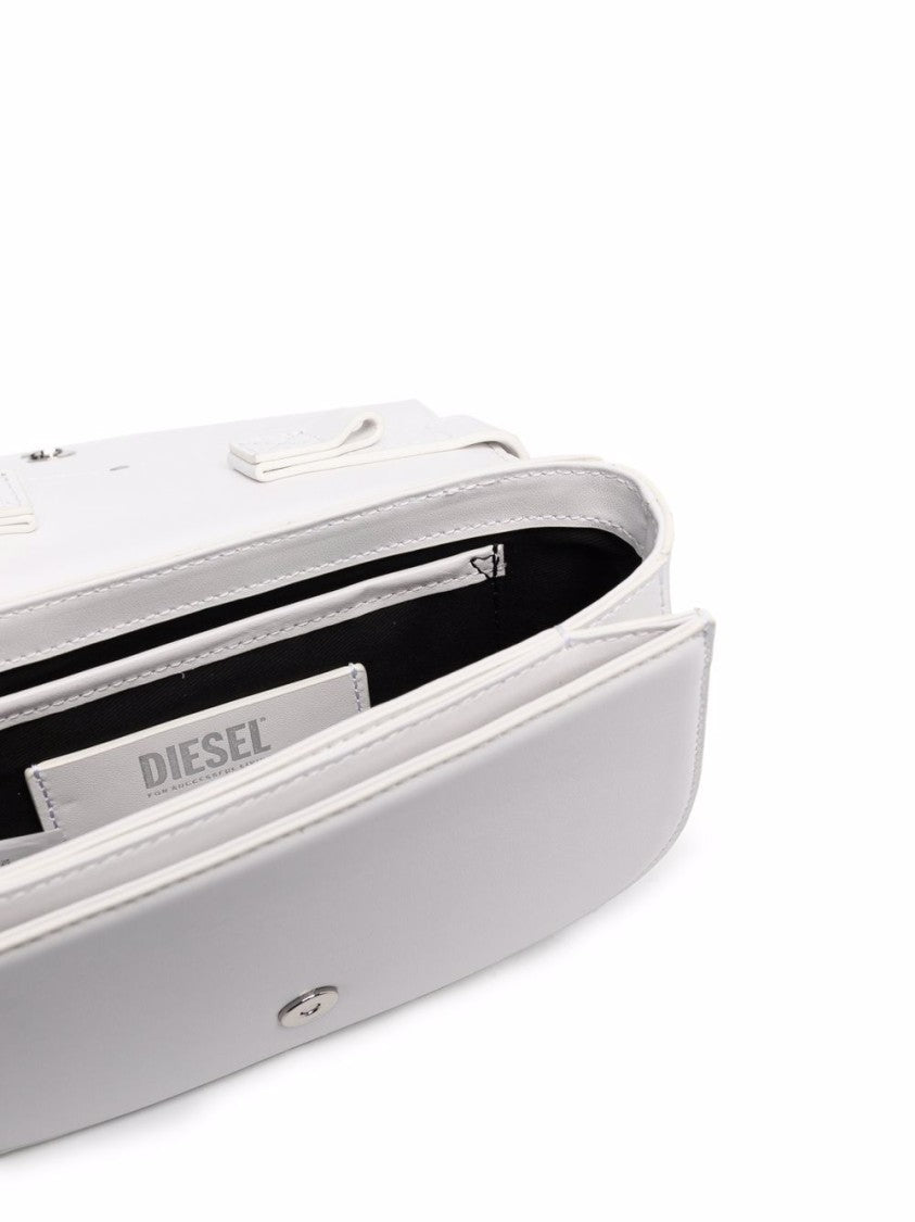 Diesel Structured White Leather Shoulder Bag