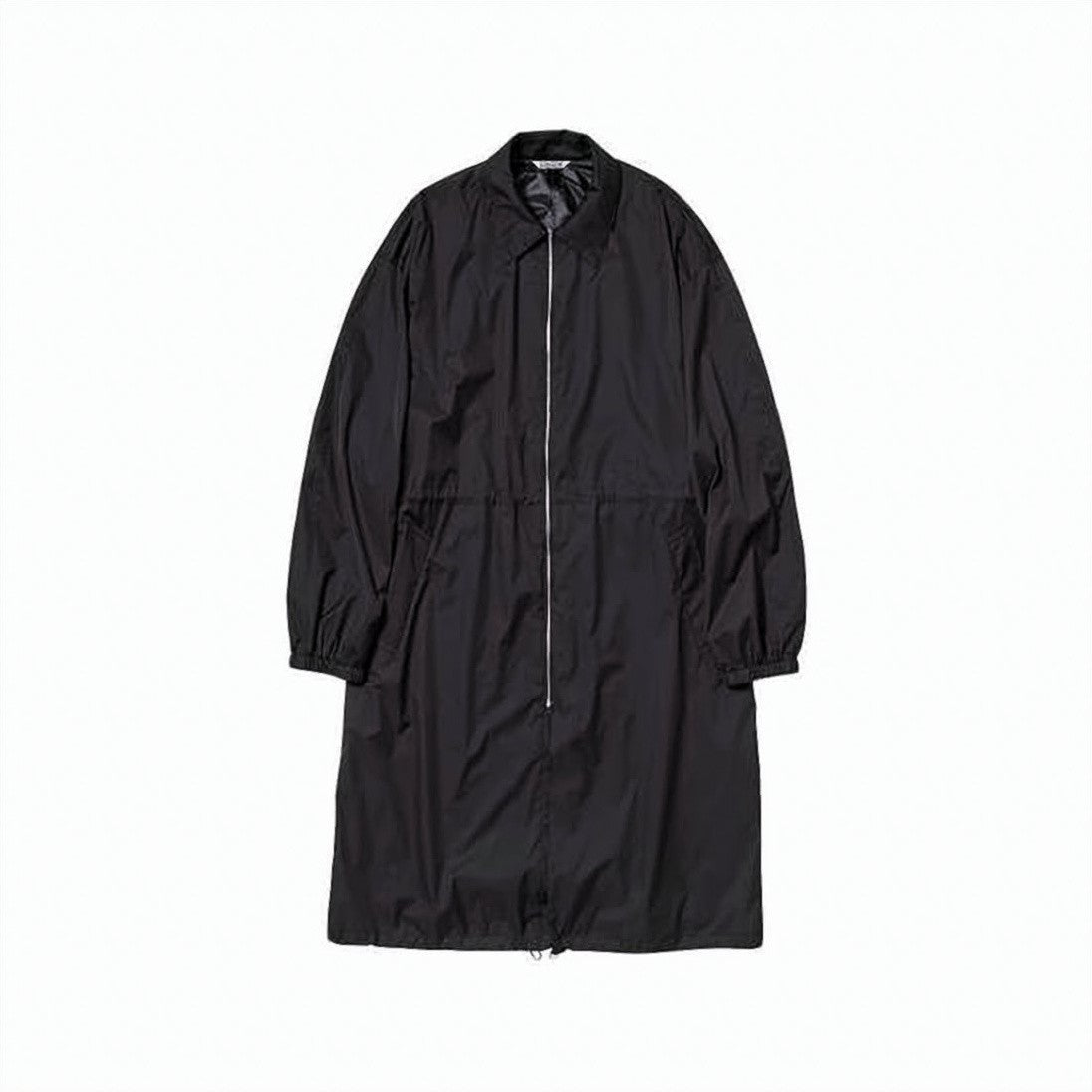Auralee Minimalist Black Coat With Zip Closure