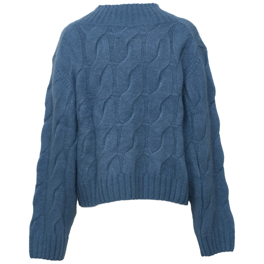 Allude Cable-Knit Cashmere Silk V-Neck Sweater