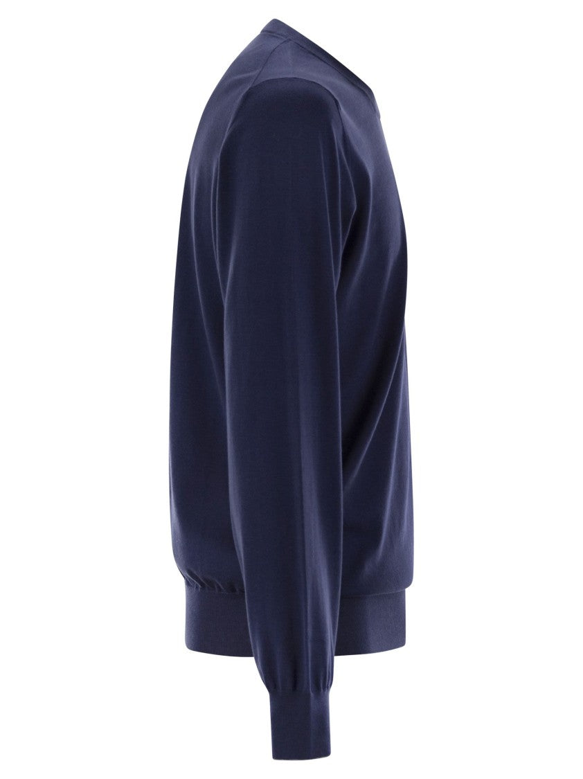 Brunello Cucinelli Lightweight Cotton Sweater With Ribbed Details