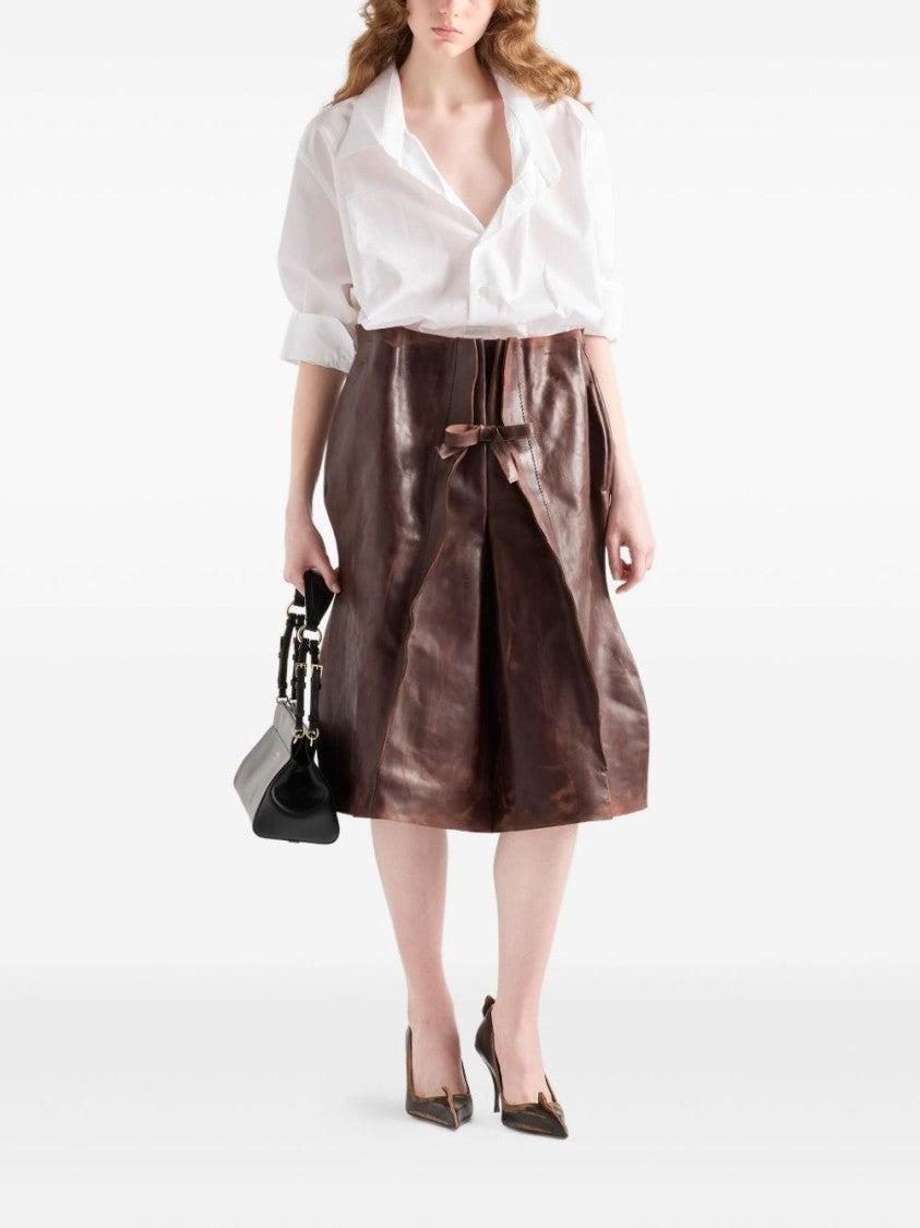 Prada Timeless White Cotton Shirt With Pointed Collar