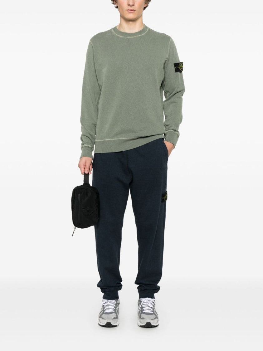 Stone Island Relaxed-Fit Green Sweatshirt With Logo Detail