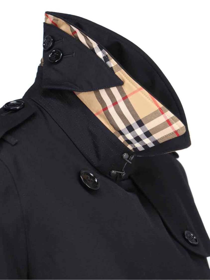 Burberry Double-Breasted "Kensington" Trench Coat – Black