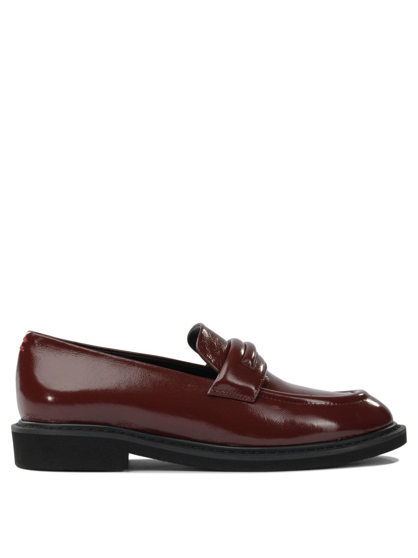 Halmanera Bordeaux Calf Leather Loafers With Contrasting Rubber Sole