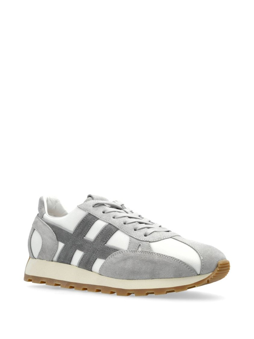 Hogan Grey Colour-Blocked Sneakers With Lace-Up Fastening