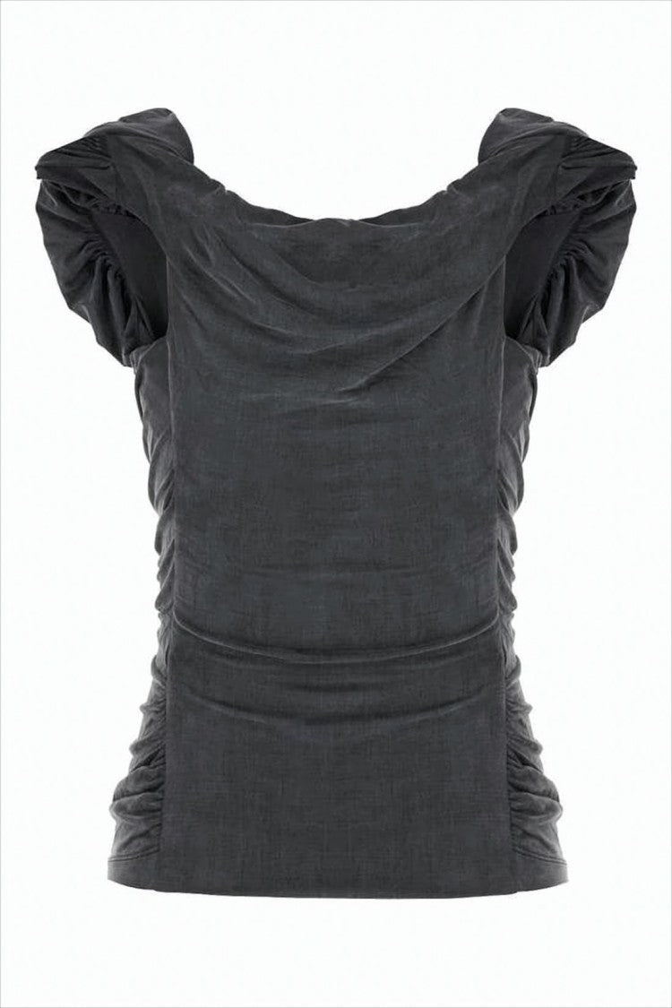 Vivienne Westwood Ruched Sleeveless Top With Puffed Shoulders