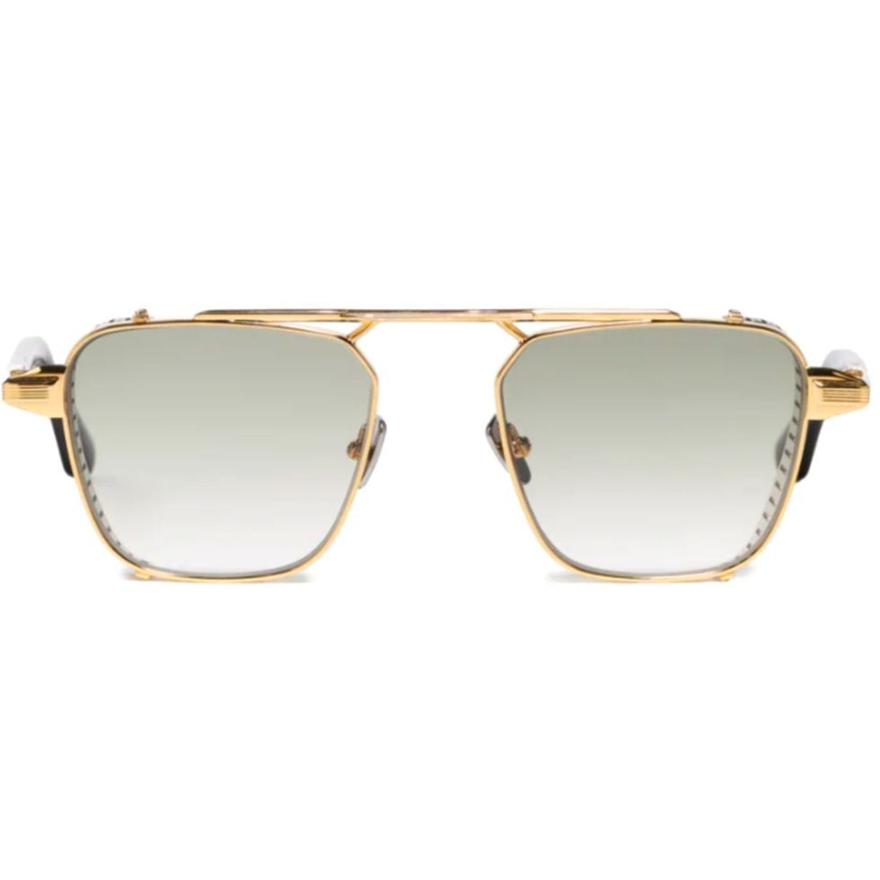 John Dalia Scotty Bold Geometric Sunglasses With Ribbed Accent