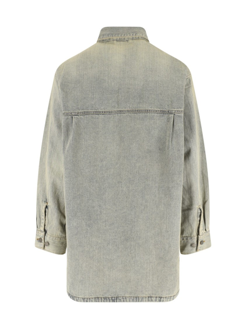 Entire Studios Grey Relaxed Washed Denim Shirt