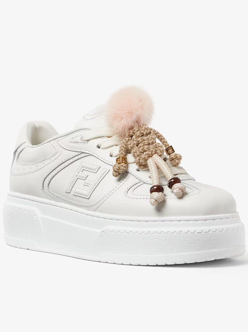 Fendi White Match Leather Doll Accessories Sneakers