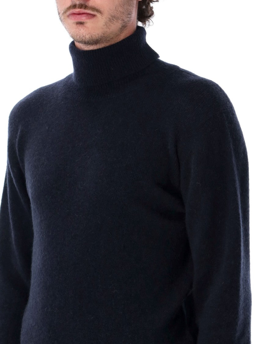 Roberto Collina Ribbed High-Neck Sweater With Relaxed Fit
