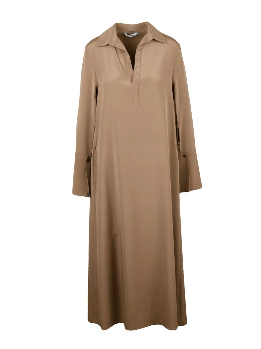 Max Mara Long Silk Stretch Shirt Dress With Relaxed Silhouette