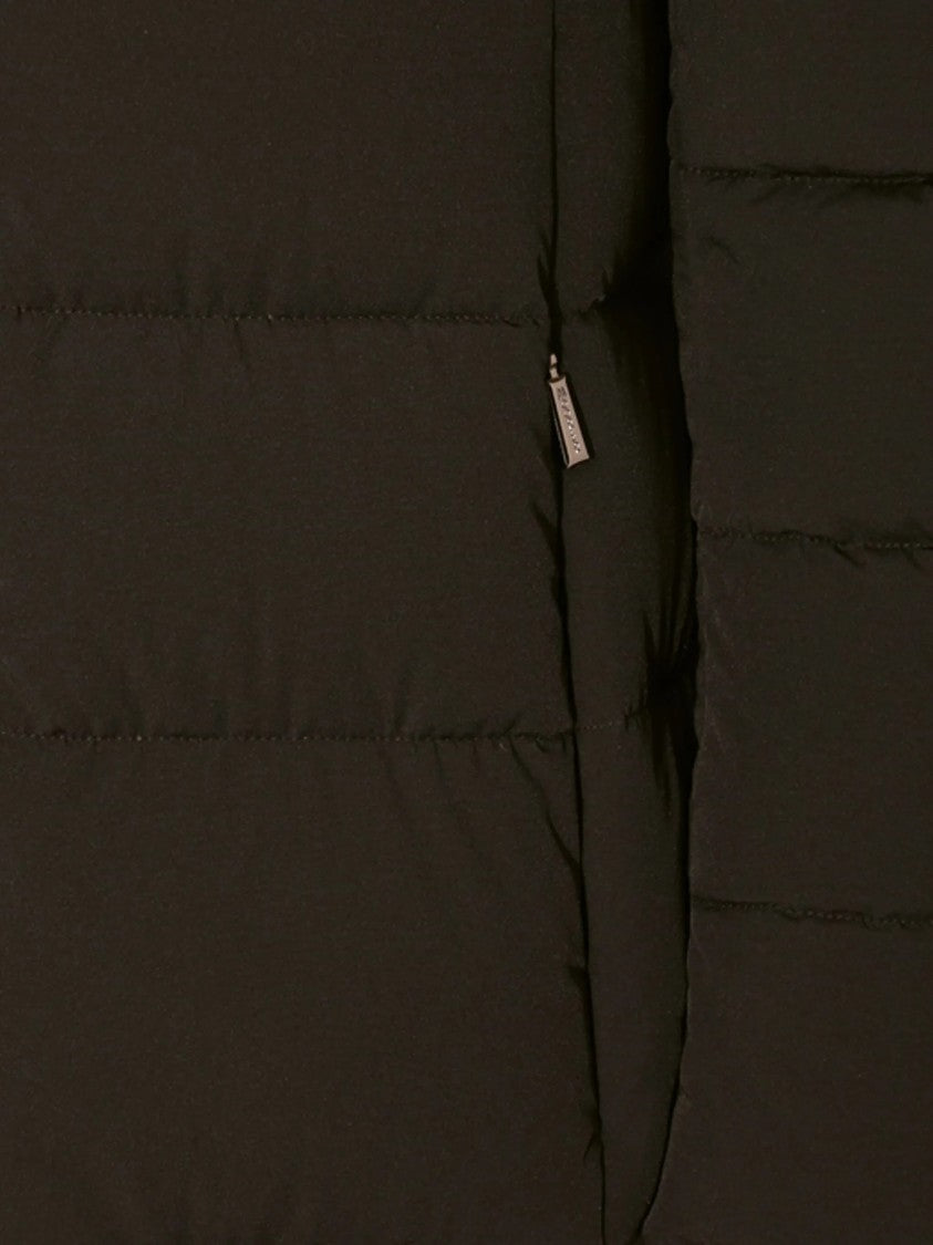 Moorer Hooded Padded Coat With Fur Trim And Quilted Design
