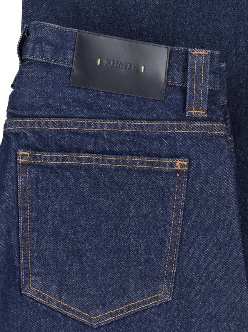 Khaite Wide-Leg Denim Jeans With Cuffed Hem And Five-Pocket Design